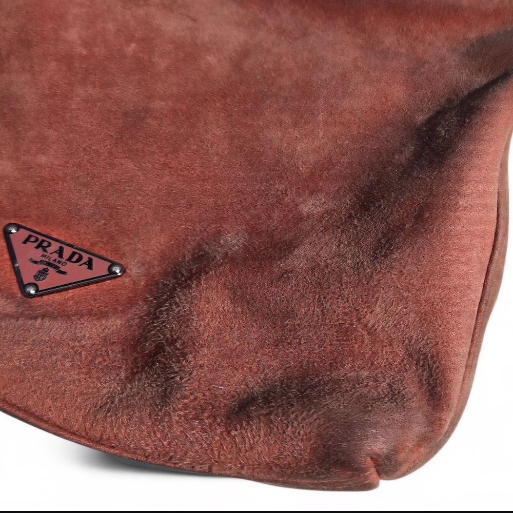 Prada Scamosciato Brick Suede Shoulder Bag - Picture 3 of 8